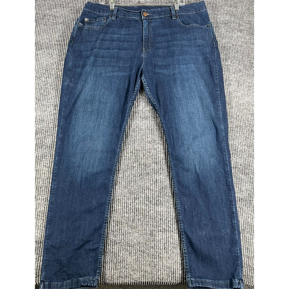 Mugsy Fultons Jeans Mens Size 42x32 Dark Blue Denim Casual Comfort Stretch